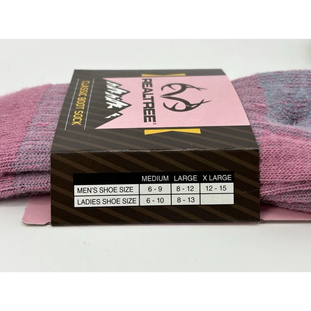Realtree Merino Wool Blend Classic Boot Socks Womens Medium 6-10 4 Pair Set NWT